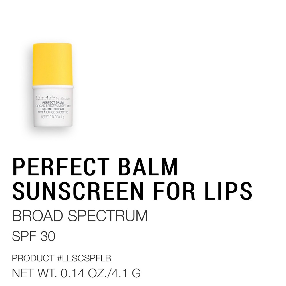 LimeLife Perfect Balm Sunscreen for Lips. SPF 30. NIB, unopened.